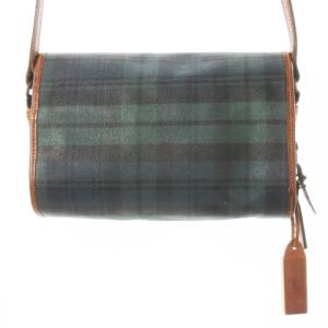 POLO RALPH LAUREN ショルダーバッグ PVC レザー 革 ベルト ロゴ ブラシ付き ブラックウォッチ 緑 グリーン /CK17