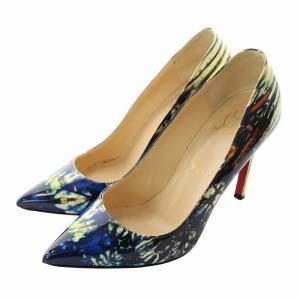 パンプス エナメル ポインテッドトゥ ハイヒール 総柄 36.5 23.5cm マルチカラー /XZ GY17