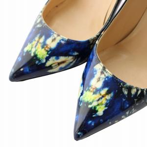 Christian Louboutin パンプス エナメル ポインテッドトゥ ハイヒール 総柄 36.5 23.5cm マルチカラー /XZ GY17