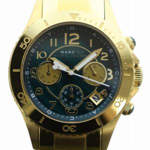 腕時計 ウォッチ クォーツ クロノグラフ カレンダー付き ロゴ 緑文字盤 ゴールド色 MBM3252 GY18