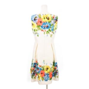 M'S GRACY ワンピース ひざ丈 ノースリーブ フラワー 花柄 40 L ライトベージュ /AH2 GY18