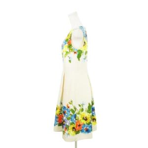 M'S GRACY ワンピース ひざ丈 ノースリーブ フラワー 花柄 40 L ライトベージュ /AH2 GY18