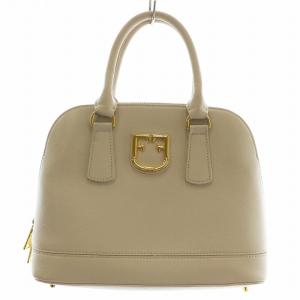 ファンタスティカ ドームバッグ S 2WAY ショルダー バッグ ハンド レザー ロゴ ゴールド金具 ベージュ