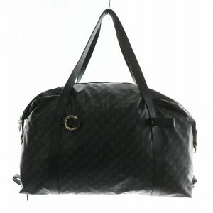 GHERARDINI ソフティ SOFTY ボストンバッグ ハンド レザー 総柄 ポーチ付き 黒 ブラック /XZ GY11