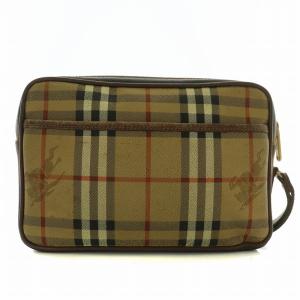 クラッチバッグ PVC レザー ノバチェック ベージュ