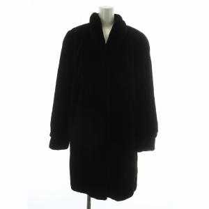 銀サガ ファーコート アウター 毛皮 シェアードミンク ミドル 肩パッド F 茶色 ブラウン /XZ GY18