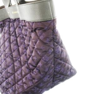 russet トートバッグ ハンドバッグ ナイロン キルティング レザー 革 ロゴモノグラム 総柄 紫 パープル /CK25
