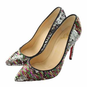パンプス スパンコール ポインテッドトゥ ハイヒール 36 23cm マルチカラー /XZ GY17