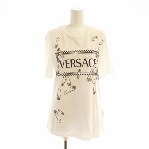 Tシャツ カットソー 半袖 プリント ロゴ メデューサ 安全ピン 38 XS 白 ホワイト A83849