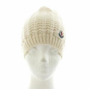 BERRETTO 帽子 ニット帽 ウール混 カシミヤ混 毛皮 フォックスファー ポンポン ローゲージ ロゴ