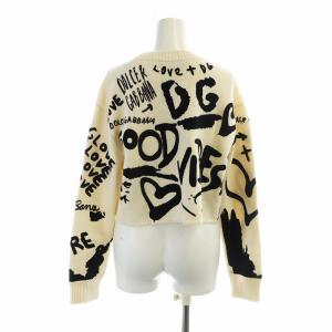 DOLCE&GABBANA ニット セーター クロップド丈 フロッキー 36 アイボリー FXE27T JBVK6