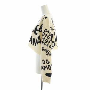 DOLCE&GABBANA ニット セーター クロップド丈 フロッキー 36 アイボリー FXE27T JBVK6