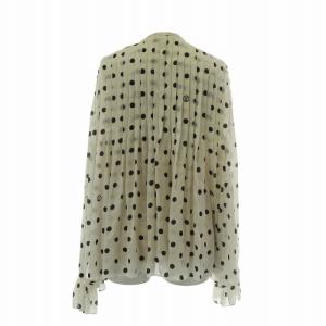LOUIS VUITTON 22SS ブラウス シルク ドット 34 ホワイト ブラック