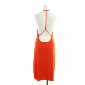 BOTTEGA VENETA 20SS カラードレス ワンピース バックレス ホルターネック ロング 36 XS オレンジ 616993