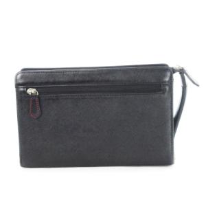 CASTELBAJAC セカンドバッグ クラッチバッグ レザー 革 ロゴ型押し ステッチ 黒 ブラック /CK10 GY18