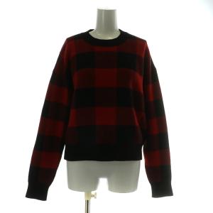 J'ADIOR ニットプルオーバー カシミヤ ギンガムチェック 38 レッド