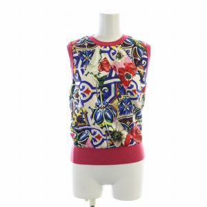 Top Multicolor Majolica Floral CrewNeck Tank
