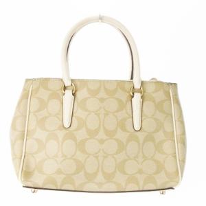 COACH ハンドバッグ 2way ショルダーバッグ レザー 革 シグネチャー ロゴ ベージュ F67027 /AO19