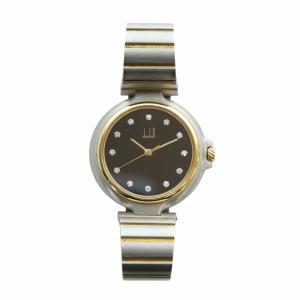 dunhill ミレニアム 6 KPQV 腕時計 クォーツ 12P ラインストーン 黒文字盤