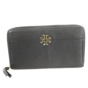 長財布 ロングウォレット 小銭入れあり ラウンドファスナー レザー 革 シボ革 ロゴ 黒 ブラック /CK25