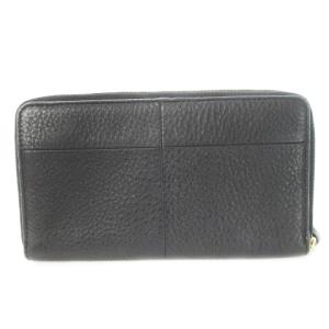 TORY BURCH 長財布 ロングウォレット 小銭入れあり ラウンドファスナー レザー 革 シボ革 ロゴ 黒 ブラック /CK25