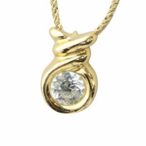 ネックレス アクセサリー ペンダント ラインストーン ロゴ ゴールド色 GY18 /MQ OH