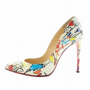 Christian Louboutin パンプス エナメル ポインテッドトゥ ピンヒール グラフィティ 総柄 36 23cm マルチカラー /XZ