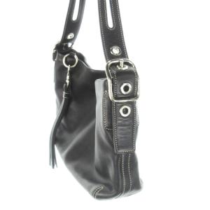 COACH ハンドバッグ ワンショルダー 肩掛け レザー タッセル シルバー金具 黒 ブラック 1417 /AH15