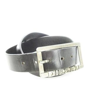 ベルト レザー 革 牛革 ロゴバックル 5穴 85cm 黒 ブラック /CK25 GY11