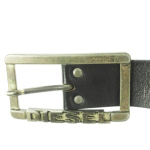 DIESEL ベルト レザー 革 牛革 ロゴバックル 5穴 85cm 黒 ブラック /CK25 GY11