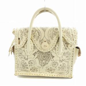 カービングトライブス ハンドバッグ トート ロゴ 花柄 レザー 総柄 アイボリー GY11 /MQ