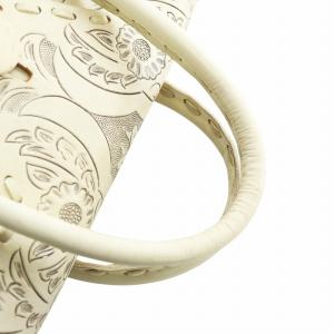 GRACE CONTINENTAL カービングトライブス ハンドバッグ トート ロゴ 花柄 レザー 総柄 アイボリー GY11 /MQ