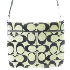 COACH ショルダーバッグ キャンバス レザー 革 シグネチャー ロゴ グレー 黒 ブラック F14869 /CK18