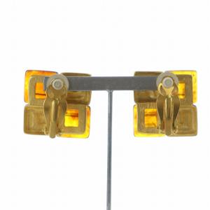 GIVENCHY ヴィンテージ イヤリング アクセサリー 両耳用 クリップ式 4Gロゴ スクエア ゴールドカラー 金色 GY11