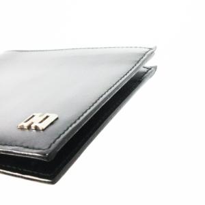 Salvatore Ferragamo 二つ折り財布 ウォレット 小銭入れなし レザー 革 ロゴ ガンチーニ 黒 ブラック /CK29 GY18