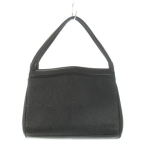 ハンドバッグ がま口 ディアスキン レザー 本革 漆付け 古都印伝 黒 ブラック /AH19 GY18