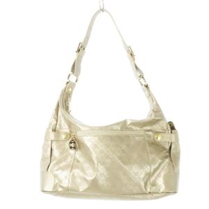 ワンショルダーバッグ ハンドバッグ ソフティ レザー 革 シャイニー ロゴ 総柄 ベージュ /CK18