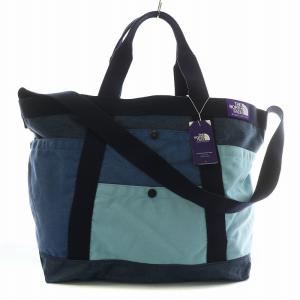 Patchwork Tote L トートバッグ ショルダー 2WAY パッチワーク ロゴ 紺 ネイビー