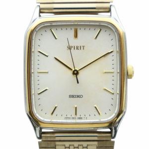 スピリット Spirit 腕時計 ウォッチ クォーツ ロゴ スクエア 白文字盤 ゴールド色 5E31-5B50