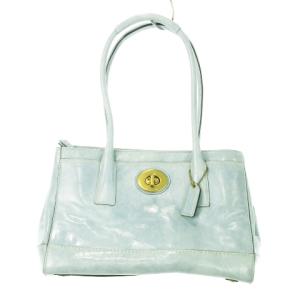 ハンドバッグ ショルダーバッグ ターンロック レザー ロゴ チャーム 水色 ライトブルー 11788 /MN19