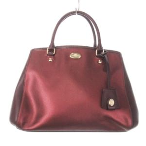 スモールマーゴットキャリーオール ハンドバッグ 2way ショルダーバッグ レザー チャーム ロゴプレート