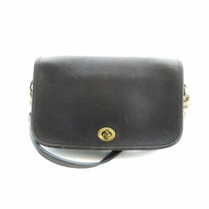 オールドコーチ ヴィンテージ USA アメリカ製 ショルダーバッグ 斜めがけ ロゴ レザー 黒 ブラック