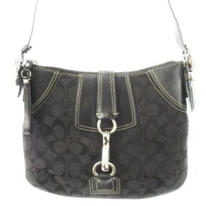 ショルダーバッグ キャンバス レザー 革 シグネチャー 黒 ブラック 10249 /CK13 GY18