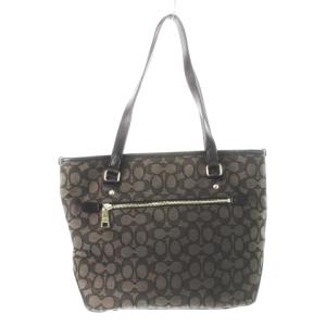 COACH トートバッグ ハンドバッグ キャンバス レザー 革 シグネチャー ロゴ 黒 ブラック F58282 /CK12