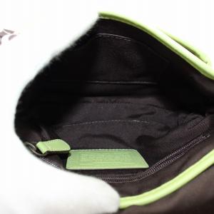 COACH ショルダーバッグ キャンバス レザー シグネチャー 総柄 ターンロック スカーフ付き 茶色 ブラウン 緑