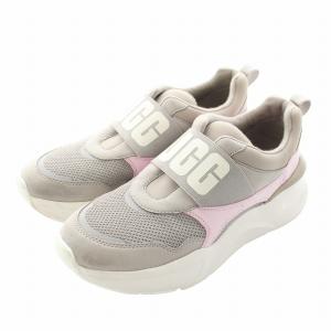 UGG LAフレックス LA Flex スニーカー ローカット 厚底 ロゴ US7 24cm グレー ピンク 1119890