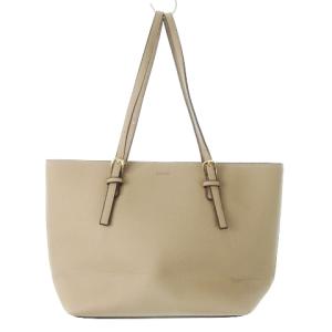 トートバッグ ハンドバッグ レザー 革 シボ革 ロゴ型押し ベージュ /CK8 GY18