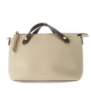 ハンドバッグ 2way ショルダーバッグ レザー 革 シボ革 ロゴ型押し ポーチ付き カードケース付き