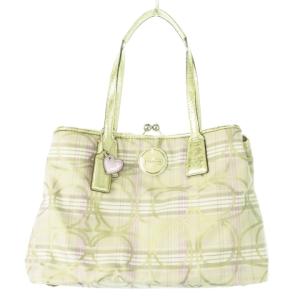 ハンドバッグ トートバッグ キャンバス ナイロン レザー 革 ハク プリント シグネチャー ベージュ F17213