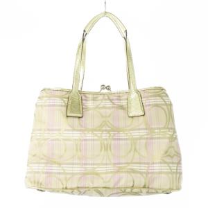 COACH ハンドバッグ トートバッグ キャンバス ナイロン レザー 革 ハク プリント シグネチャー ベージュ F17213